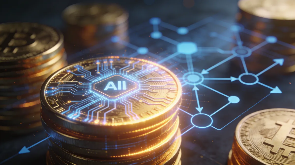 Monety symbolizujące gigantyczne oszczędności przy wdrożeniu inteligentnych asystentów automatyzacji